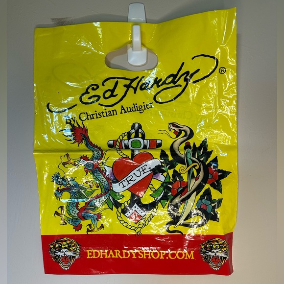 Ed Hardy Yellow Graphic shopping bag - Picture 2 of 4